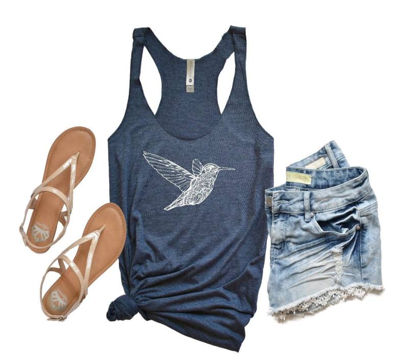 Kolibri Mandala Damen Tank Top, Shirt von CustomKreationGoods