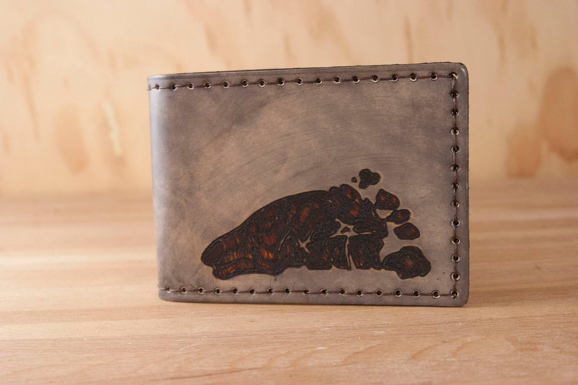 Personalisierte Bifold Brieftasche Aus Leder - Personalisierter Baby Fußabdruck, Geschenk Für Papa von CustomLeatherGifts