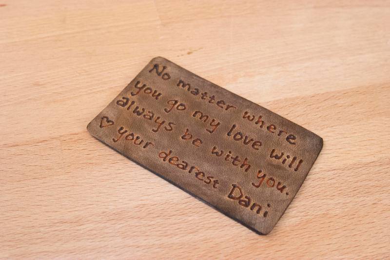 Personalisierte Antike Schwarze Leder Brieftasche - Benutzerdefinierte Handschrift Karte von CustomLeatherGifts