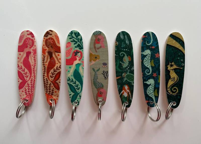 Surf Key Ring, Surfboard Schlüsselanhänger, Longboard Mini Anhänger, Surfbrett Anhänger Für Schlüssel von CustomMadeKiel