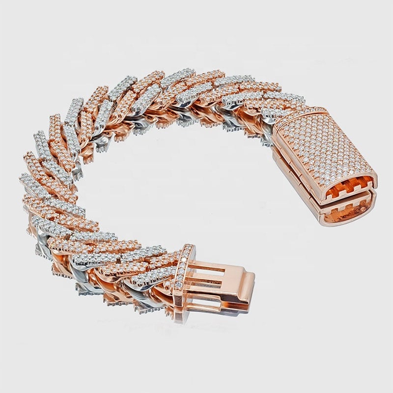 13mm Cuban Link Diamant Armband Echt Vvs Gra Zertifizierte Lab Diamanten - Büste Unten Höchste Qualität von CustomMasterJewelers