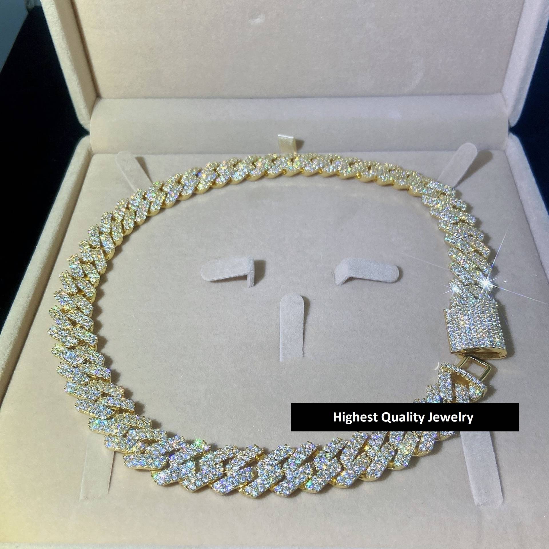 Cuban Link Diamond Halskette 15mm Echte Vvs Gra Zertifizierte Lab Diamanten - Büste Nach Unten Höchste Qualität von CustomMasterJewelers