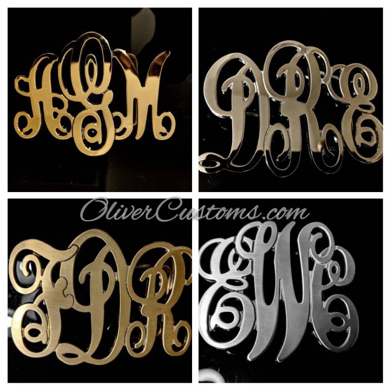 Ovaler Rahmen Individuelle Monogramm-Gürtelschnalle Mit Ihren Drei Buchstaben, Personalisiert Aus Messing, Poliertem Nickel Oder Chrom von CustomNameBelts