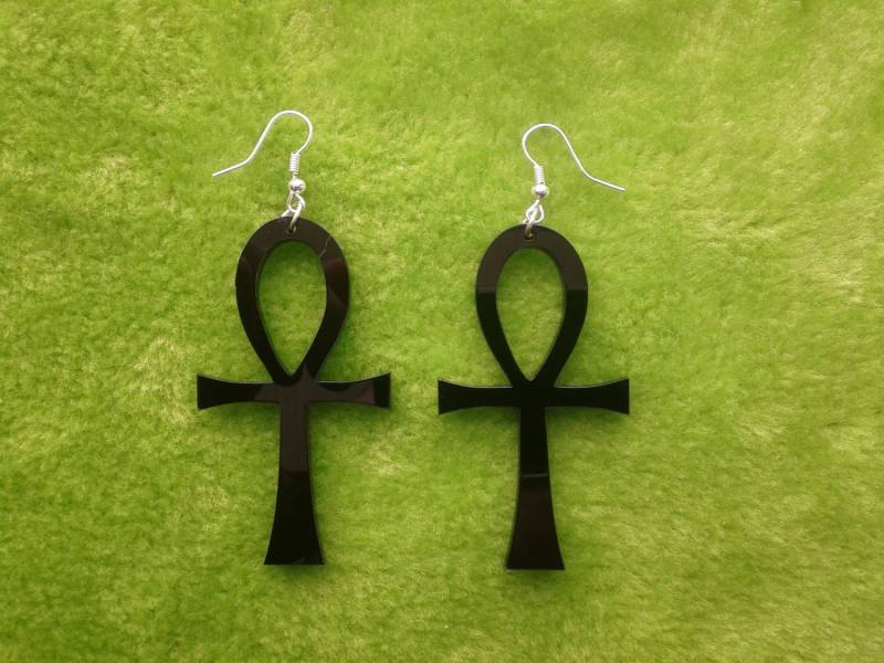 Laser Geschnittene Acryl Ohrringe Anch in Schwarz Afrika Adinkra Symbol Laser Geschnittene Acryl Ohrringe Anch in Schwarz Afrika Adinkra Symbol von CustomPiecesEU