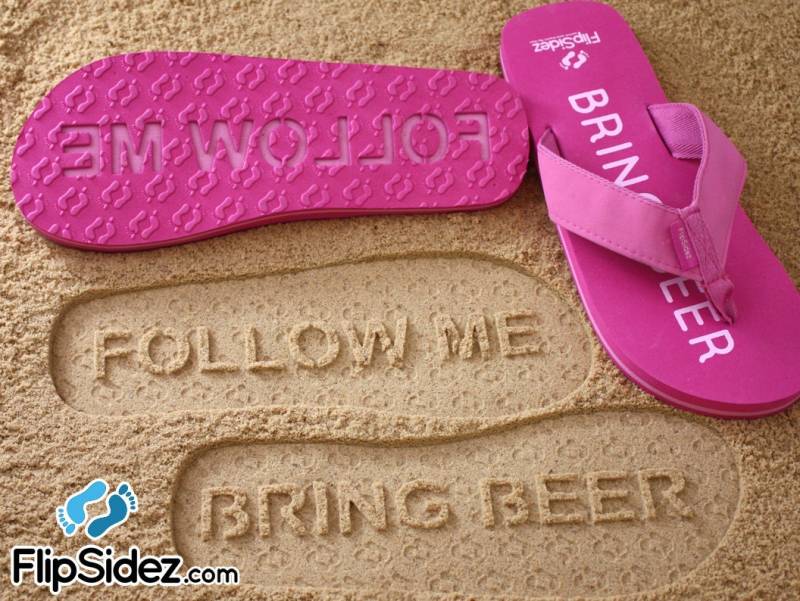 Folgen Sie Mir Bring Beer Sand Aufdruck Sandalen - Vorgefertigt, Sofort Versandfertig Folgen Sie Mir Bring Beer Sand Aufdruck Sandalen - Vorgefertigt, Sofort Versandfertig von CustomSandalsAndMore