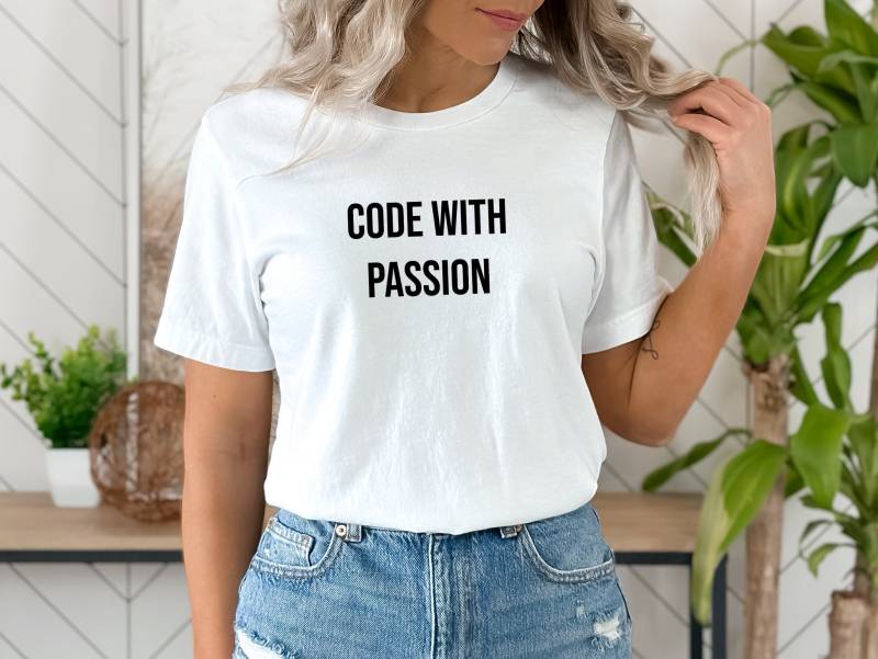 Code With Passion Shirt Lustiges Programmier-Liebhaber-Geschenk Computer T-Shirt Code Web-Shirt von CustomTShirtArtistry