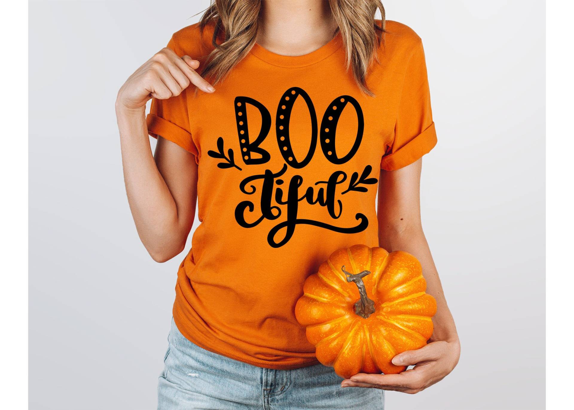 Boo Tiful Shirt, Bootiful Halloween Lustiges Geist Süßes Oder Saures Kürbis Herbst Shirt von CustomTeeBar