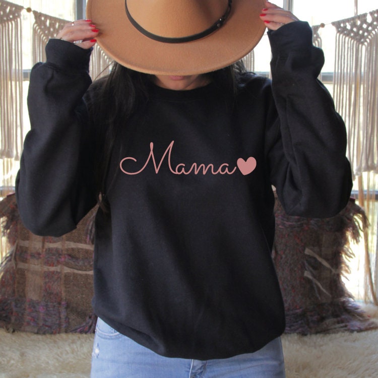 Mama Geschenke, Muttertag Sweatshirt, Hoodie Für Mama, Geschenk, Mom Life, Day Rose Gold Herz, Herz von CustomTeePoint