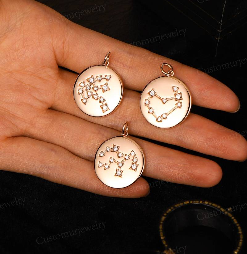 Moderne Zodiac Stern Halskette Geburtstag Charme Täglich Tragen 925 Sterling Silber Celestial Constellation Anhänger Erinnerungsgeschenk Für Sie von CustomUrJewelry