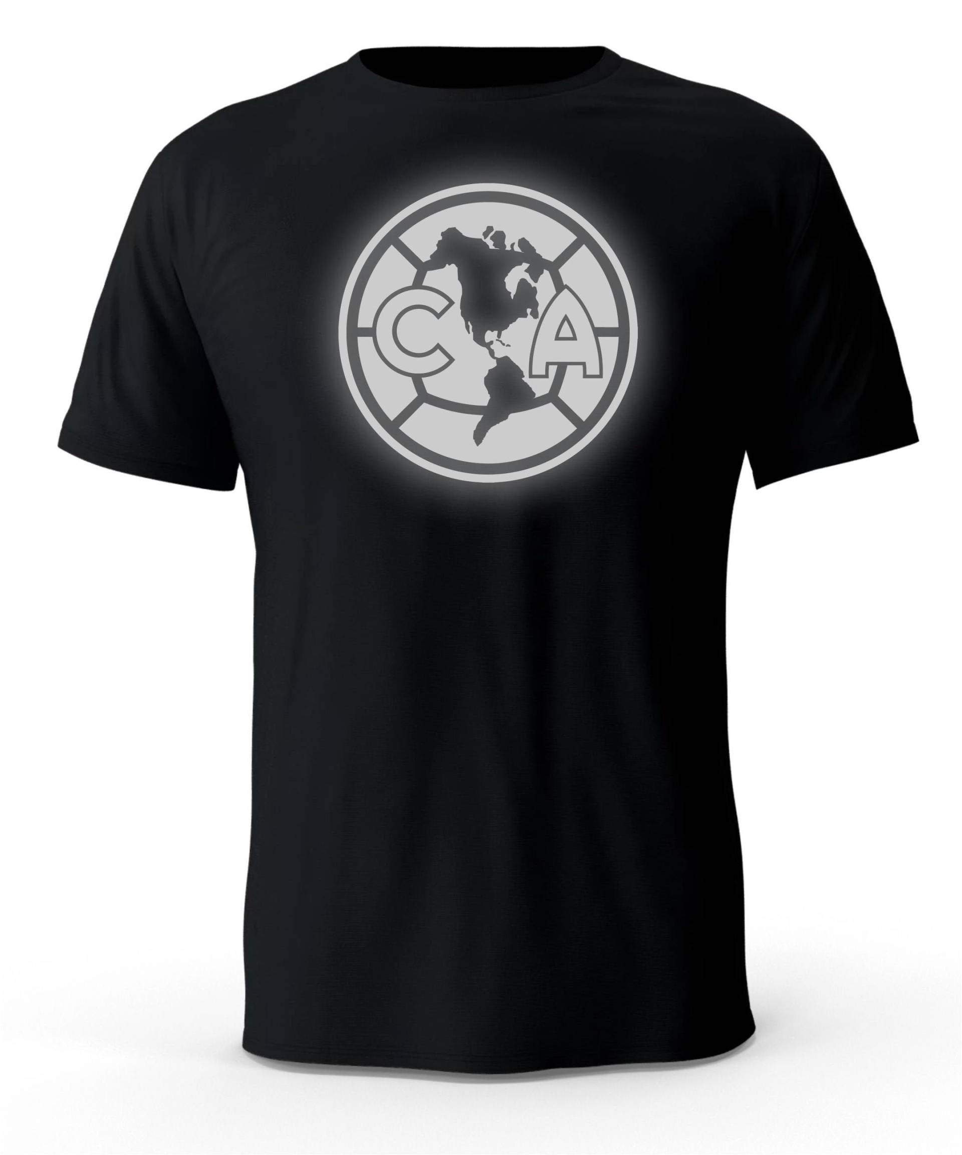 Amerika Aguilas Futbol Mexiko Schwarz Reflektierende Logo T-Shirt Playera von CustomVinylDecals777