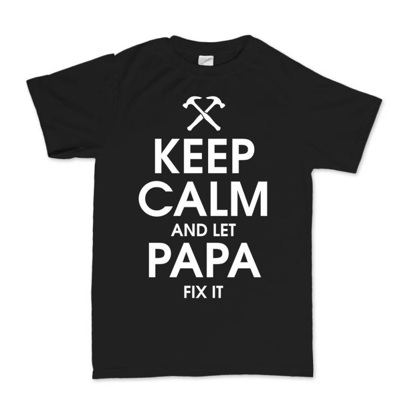 Keep Calm & Let Papa Fix It Vatertagsgeschenk Für Dad Mens T-Shirt Top - R431 von CustomisedPerfection