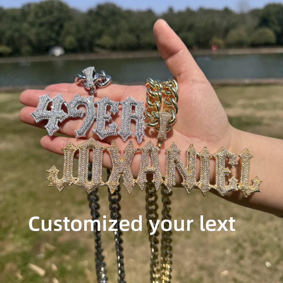 Custom - Letter Horizontal Spiked Necklaces The Edgy Flair Of Street Style Fashion von CustomityStudio