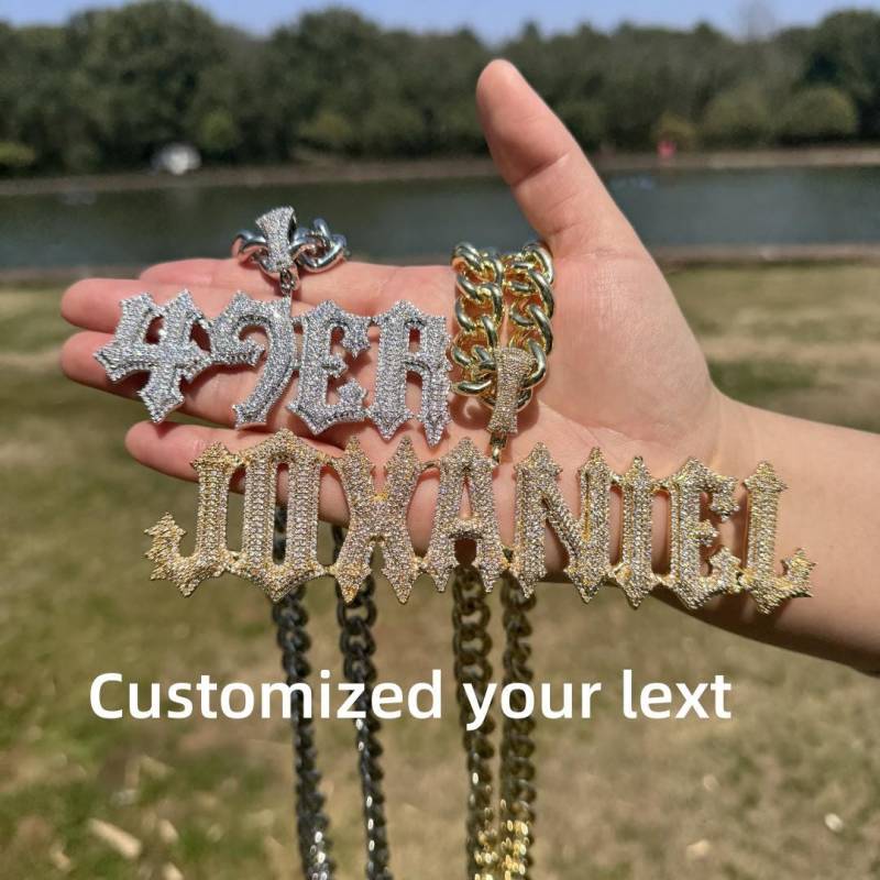 Custom - Letter Horizontal Spiked Necklaces The Edgy Flair Of Street Style Fashion von CustomityStudio