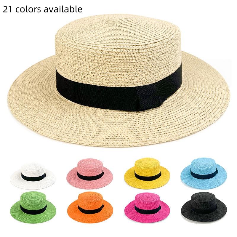 Customized Letter 21-Color Square Buckle Dome Flat-Top Straw Hat Summer Travel Vacation Big Brimmed Customized Letter 21-Color Square Buckle Dome Flat-Top Straw Hat Summer Travel Vacation Big Brimmed von CustomityStudio
