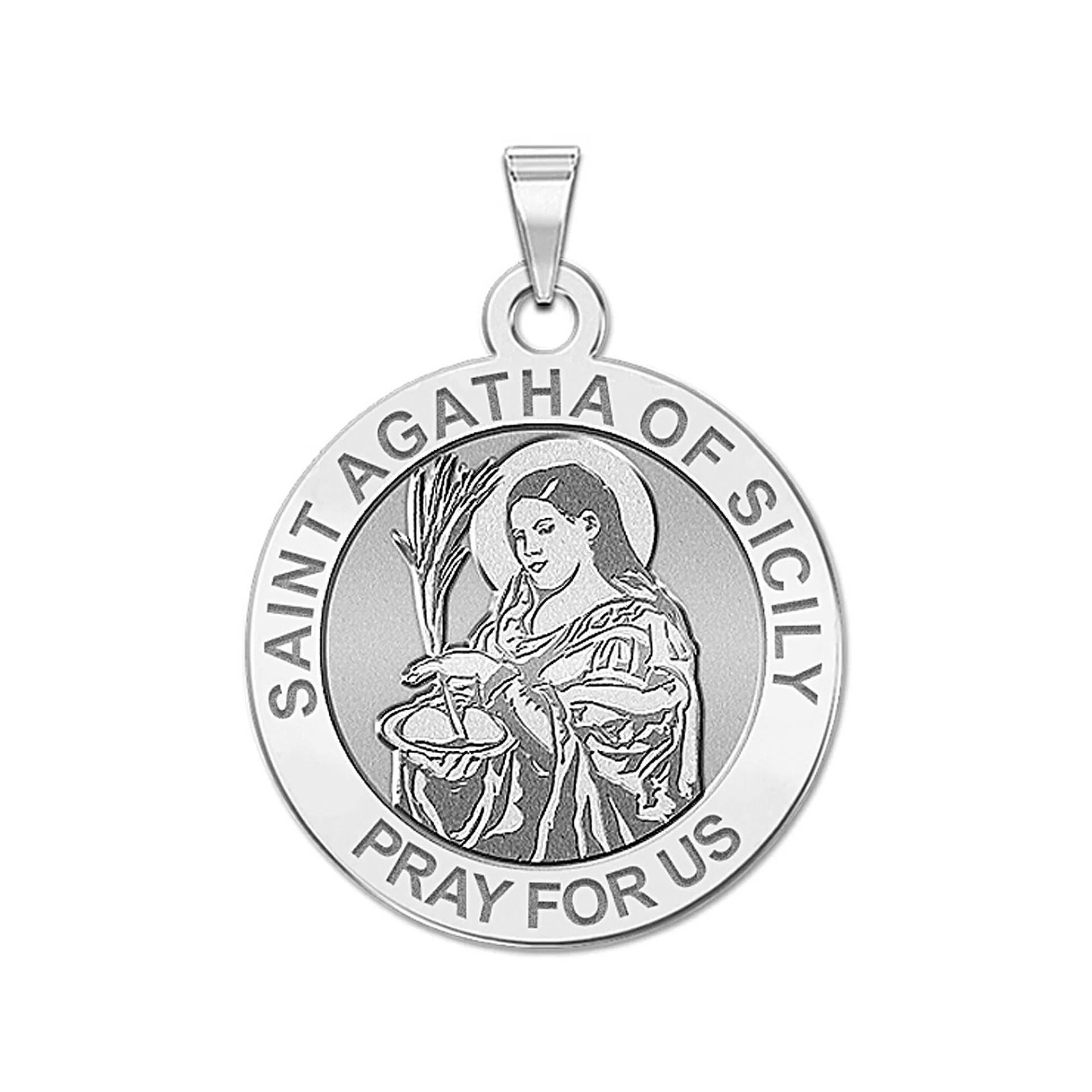 Heilige Agatha Von Sizilien Runde Religiöse Medaille von CustomizeTheCharms