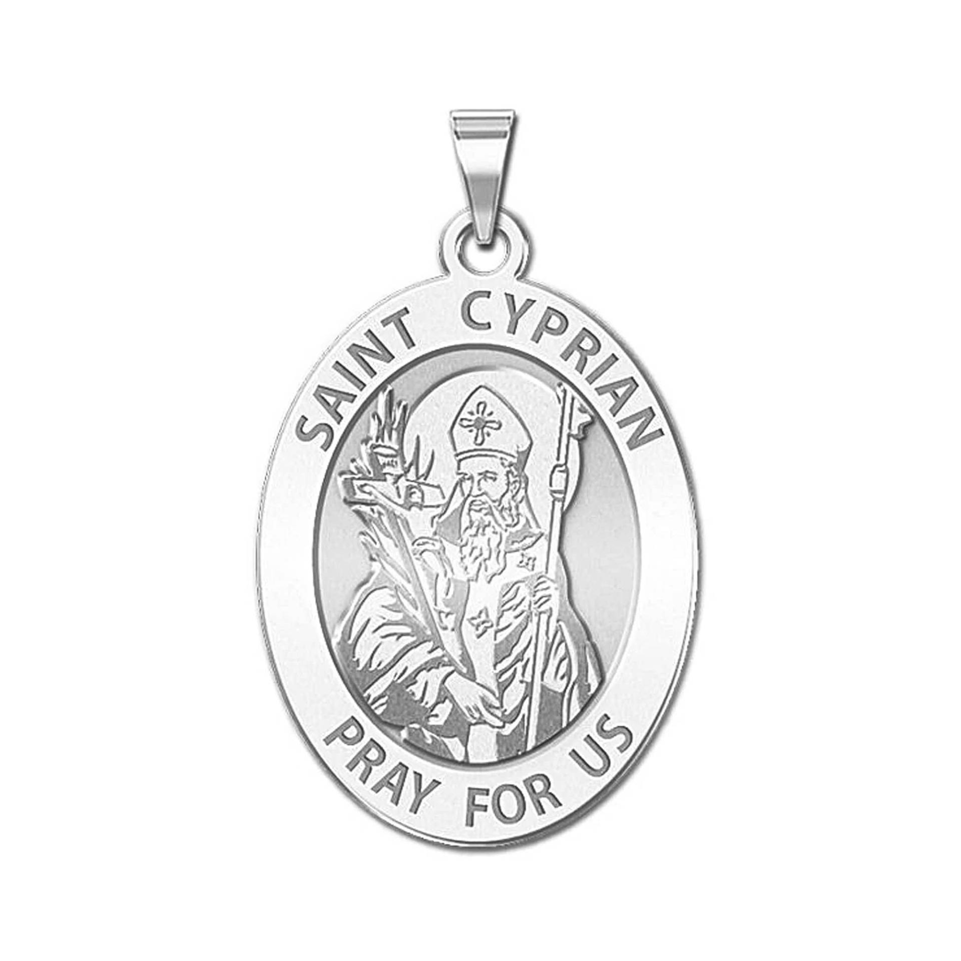 Heiliger Cyprian Oval Religiöse Medaille von CustomizeTheCharms