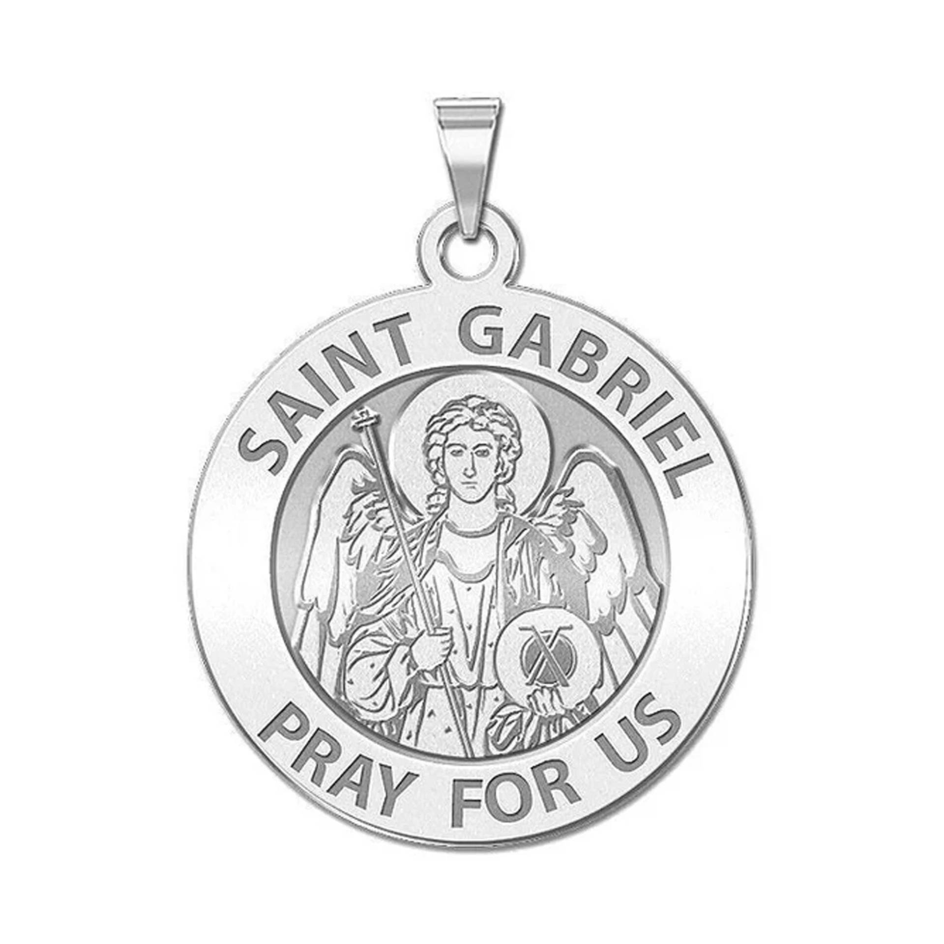 Heiliger Gabriel Runde Religiöse Medaille von CustomizeTheCharms