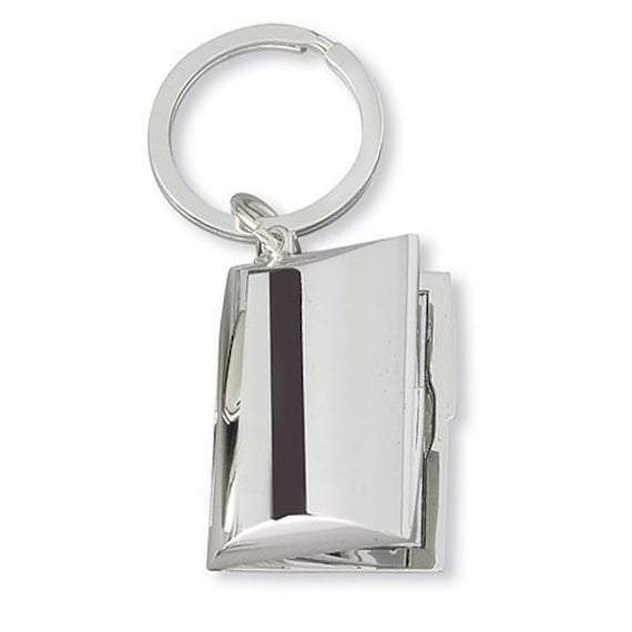 Locket Keychain Versilbertes Rechteck Foto Medaillon von CustomizeTheCharms