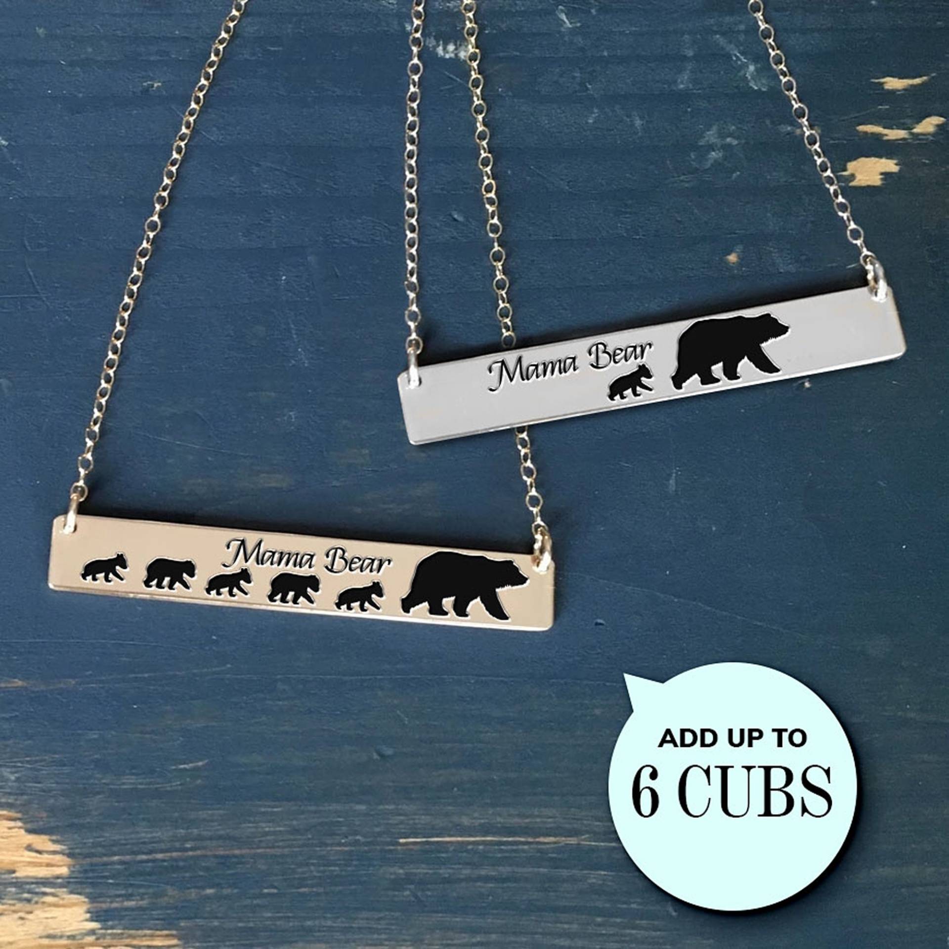 Personalisierte Mama Bear Bar Halskette Mit 18-Zoll-Kette von CustomizeTheCharms