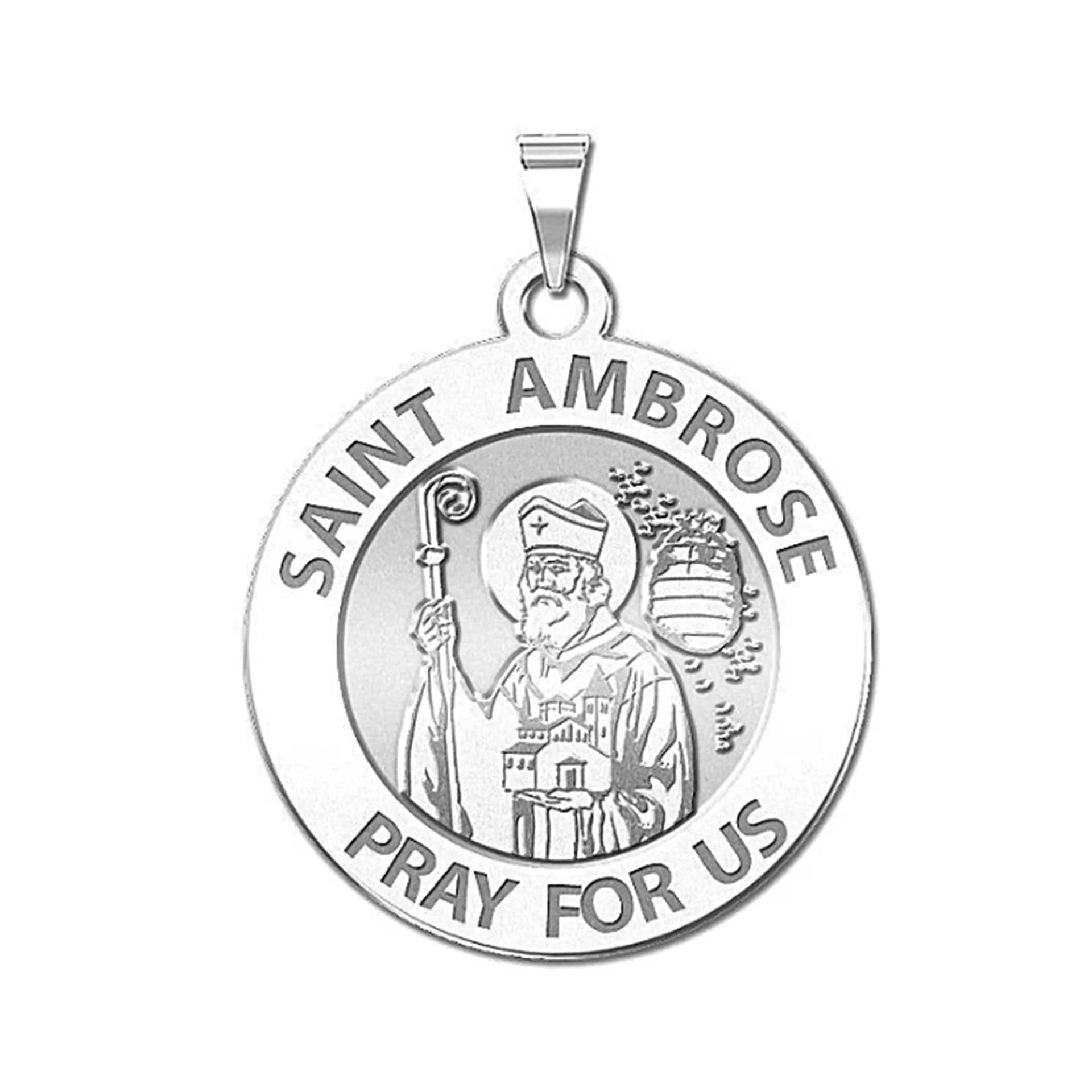 Saint Ambrosius Runde Religiöse Medaille von CustomizeTheCharms