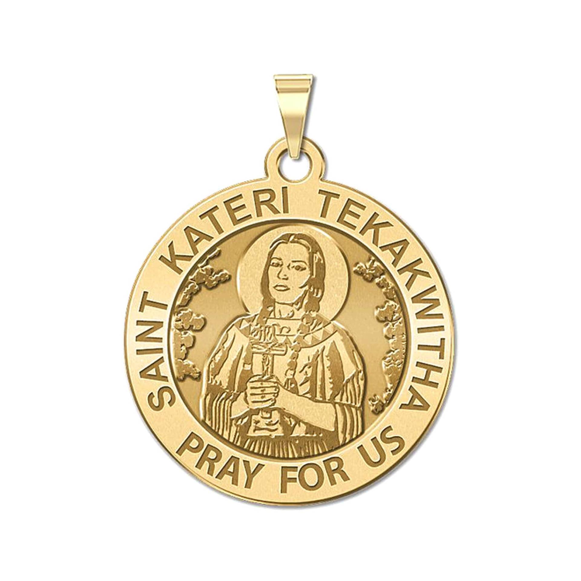 Saint Kateri Tekakmit Runder Religiöser Medaille von CustomizeTheCharms