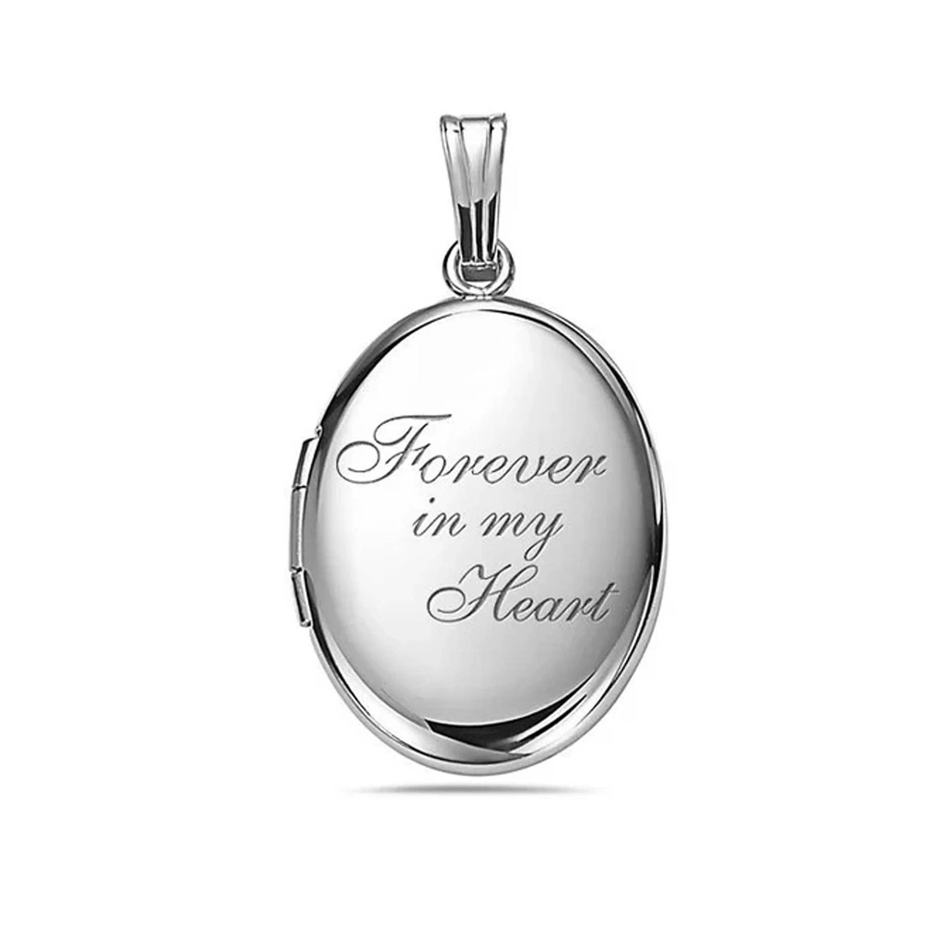 sterling Silber Forever in My Heart Oval Foto Medaillon von CustomizeTheCharms