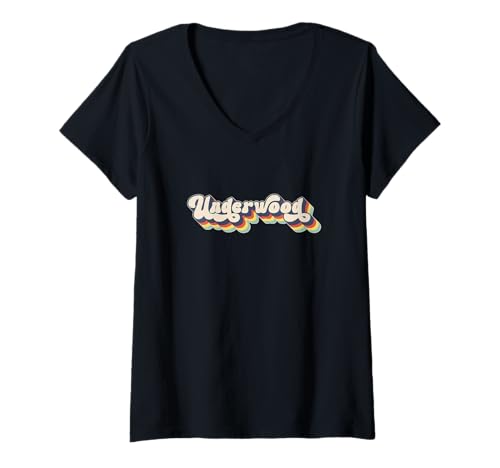 Damen UNDERWOOD Familienname Personalisierter Nachname UNDERWOOD T-Shirt mit V-Ausschnitt Damen UNDERWOOD Familienname Personalisierter Nachname UNDERWOOD T-Shirt mit V-Ausschnitt von Customized Family UNDERWOOD Last Name Gifts