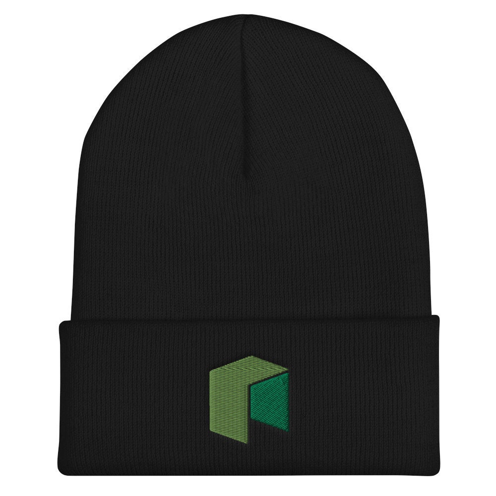 Neo Krypto Mütze, Manschettenmütze, Neo-Krypto-Mütze, Emroidered Beanie, Neo-Blockchain-Mütze, Neo-Kryptolover von Customkittshirts