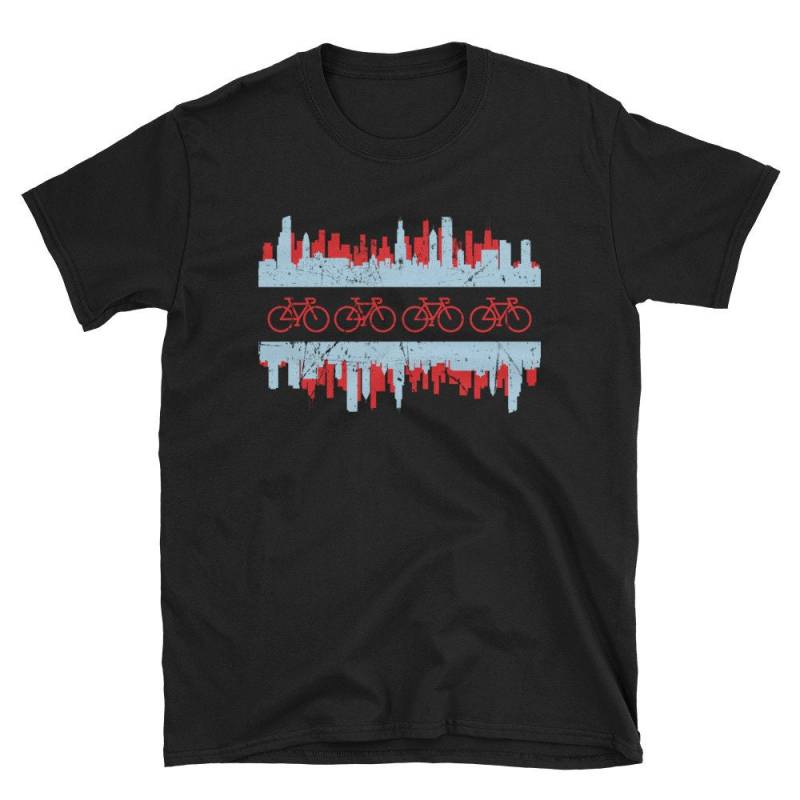 Chicago Flagge Radfahrer Fahrrad Chicagoan Bekleidung Geschenk Kurzarm T-Shirt von CustummMerch