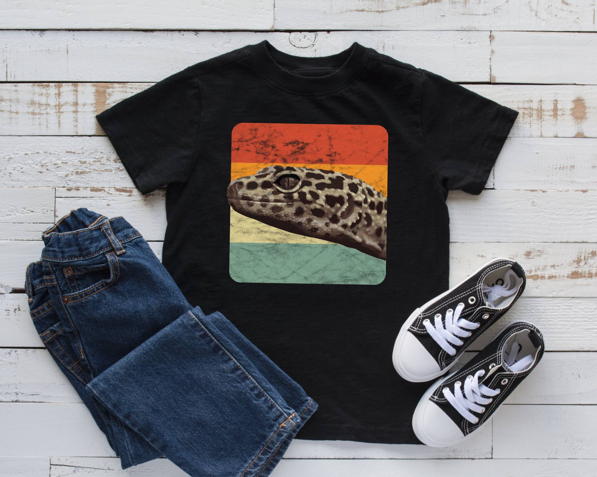 Leopardgecko T-Shirt, Leopardgeckos Kinder Hoodie, Kleinkind Tank Top, Sweatshirt, Lange Ärmel, T-Shirt Bekleidung Geschenk von CustummMerch