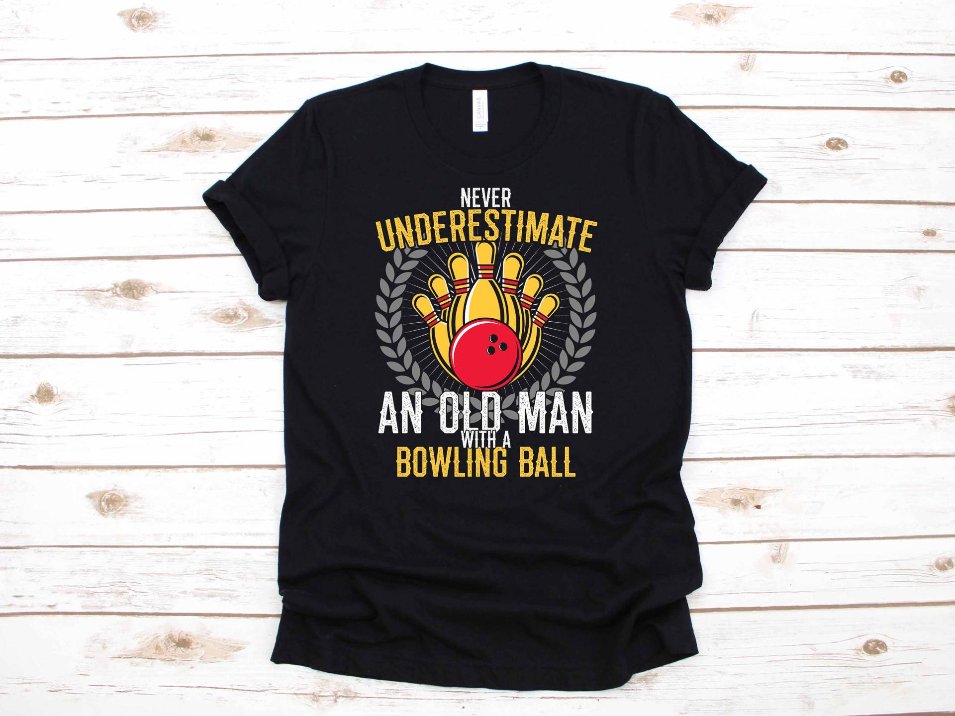 Lustige Alte Mann Bowling Bekleidung Väter Tag Geburtstag Bowler Geschenk | League T-Shirt Lange Ärmel Sweatshirt Hoodie Pullunder von CustummMerch