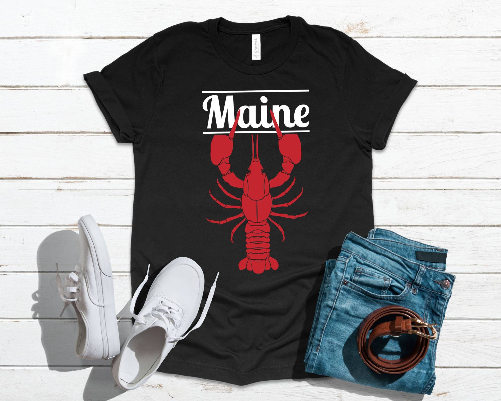 Maine Hummer Meeresfrüchte | T-Shirt Tank-Top Hoodie Sweatshirt Lange Ärmel Bekleidung Geschenk von CustummMerch