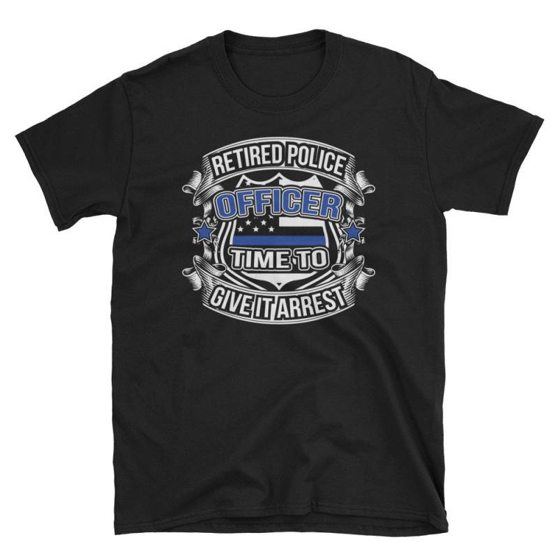 Ruhestand Polizist T Shirt Cop Strafverfolgung Geschenk Dünne Blaue Linie von CustummMerch