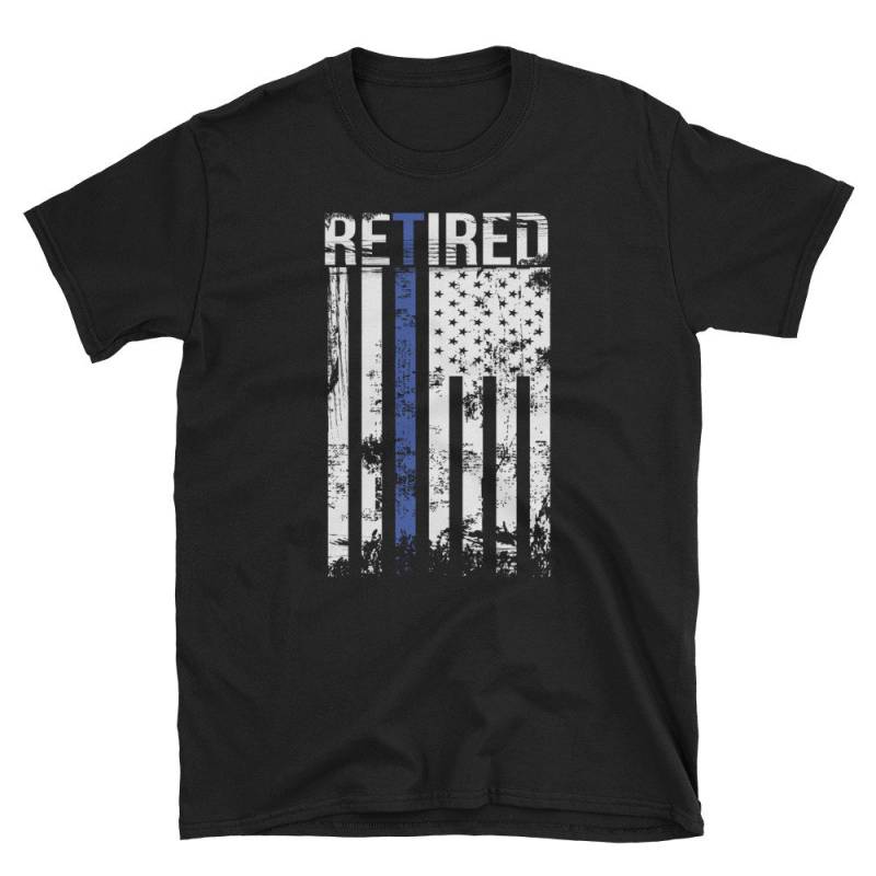 Ruhestand Polizist T Shirt Strafverfolgung Geschenk Cop Dünne Blaue Linie von CustummMerch