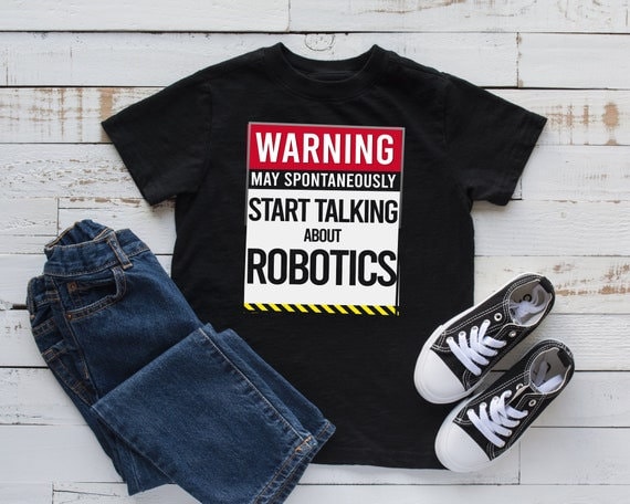 Warn Robotik T-Shirt, Lustiges Roboter Ingenieur Kinder Tank Top, Hoodie, Sweatshirt, Langarm, T-Shirt von CustummMerch