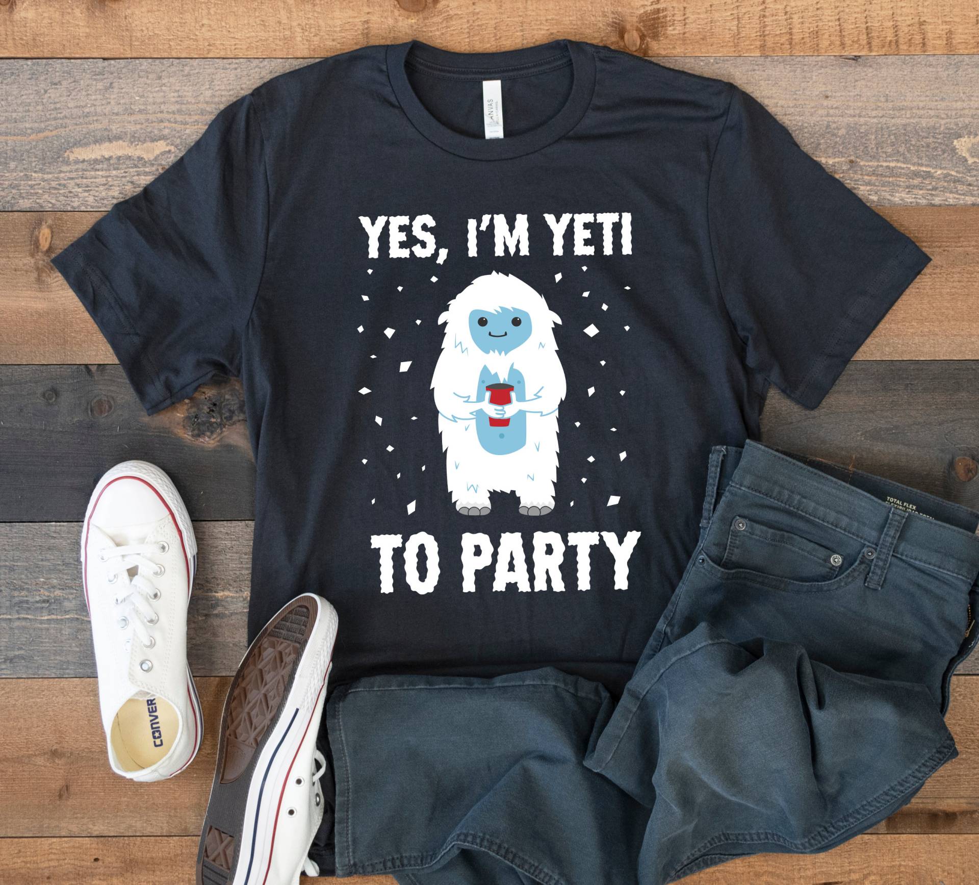 Yeti Zur Party T-Shirt, Lustiges Bigfüße Sasquatch, Kinder Hoodie, Kleinkind T-Shirt, Trägershirt, Sweatshirt, Lange Ärmel, T-Shirt von CustummMerch