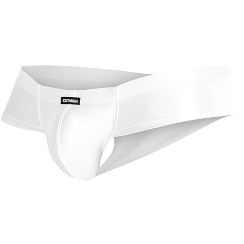Cut4Men Unterwäsche Spandex Hybrid Cheeky Brief 1er Pack, weiß, L von C4M CUT FOR MEN