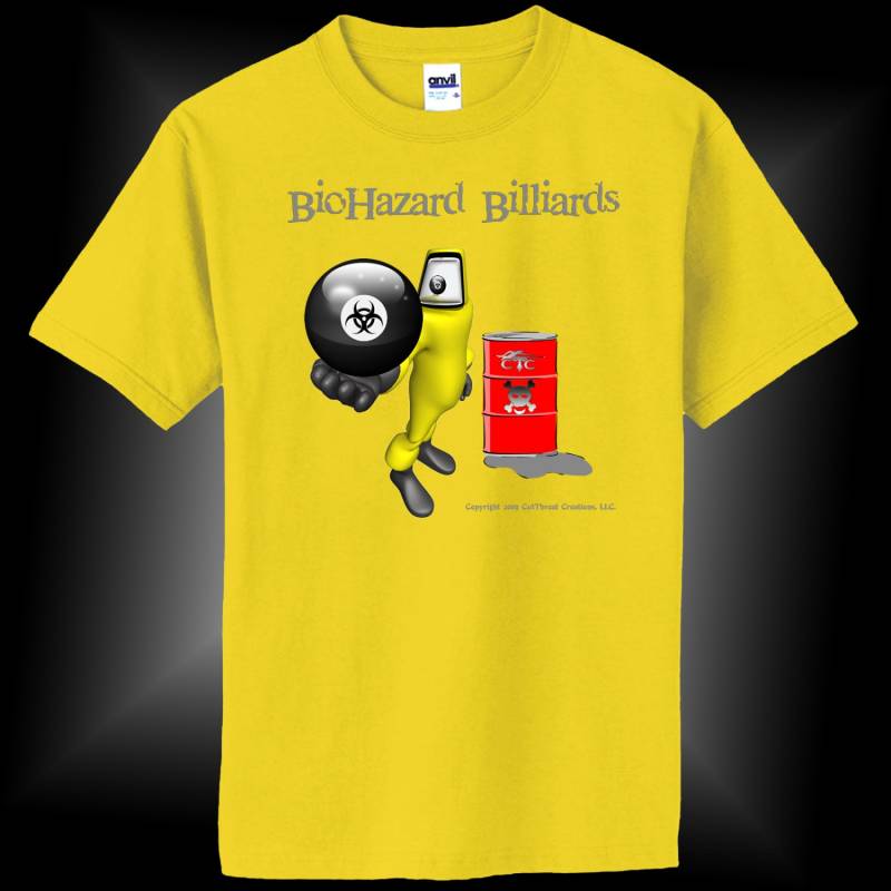 Biohazard Billard 8-Ball Pool T-Shirt von CutThroatCueSports