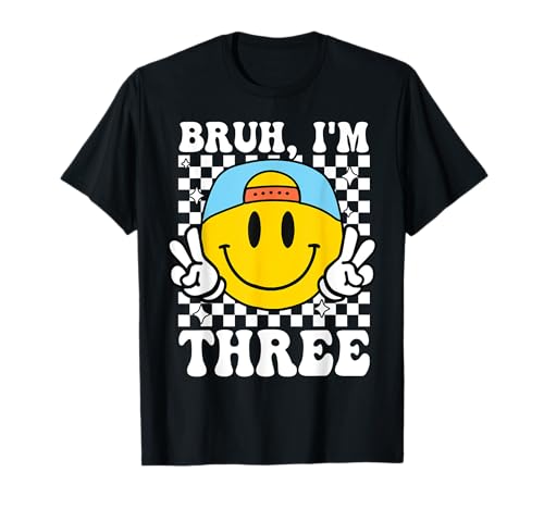 Bruh I'm Three 3. Geburtstag Groovy Jungen Mädchen 3 Jahre alt T-Shirt Bruh I'm Three 3. Geburtstag Groovy Jungen Mädchen 3 Jahre alt T-Shirt von Cute 3rd Birthday Retro Groovy Tees Gifts