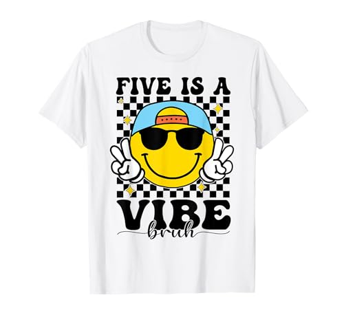 Five Is A Vibe zum 5. Geburtstag, fetzige Jungs, Mädchen, 5 Jahre T-Shirt von Cute 5th Birthday Retro Groovy Tees Gifts