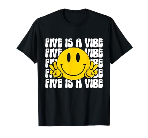 Five Is A Vibe zum 5. Geburtstag, fetzige Jungs, Mädchen, 5 Jahre T-Shirt Five Is A Vibe zum 5. Geburtstag, fetzige Jungs, Mädchen, 5 Jahre T-Shirt von Cute 5th Birthday Retro Groovy Tees Gifts