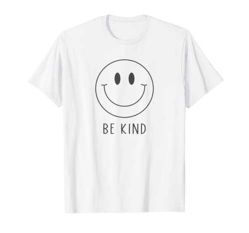 Be Kind Minimalistisches Smile Face Shirt Süß Lächeln T-Shirt von Cute 80s Smile Happy Tee