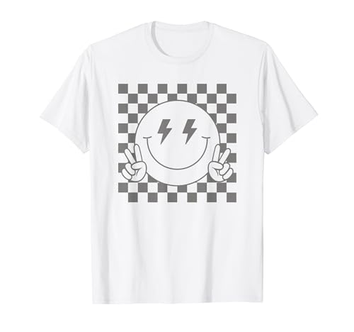 Blitz Kariertes Smile Face Shirt Cute Smiling Face Kids T-Shirt von Cute 80s Smile Happy Tee