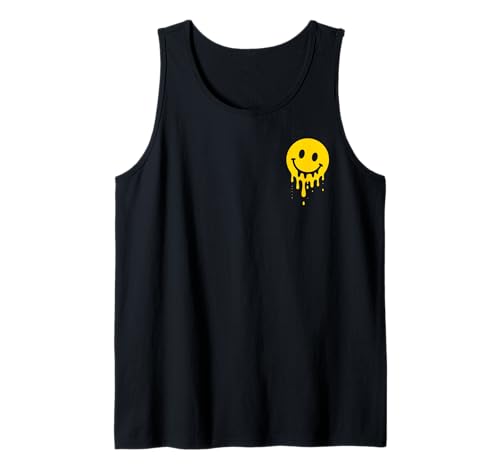 Melting Yellow Smile Face Melted Dripping Happy Face für Kinder Tank Top von Cute 80s Smile Happy Tee