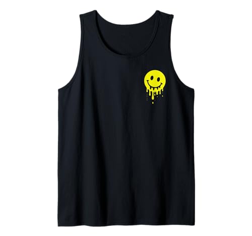 Melting Yellow Smile Face Melted Dripping Happy Face für Kinder Tank Top von Cute 80s Smile Happy Tee