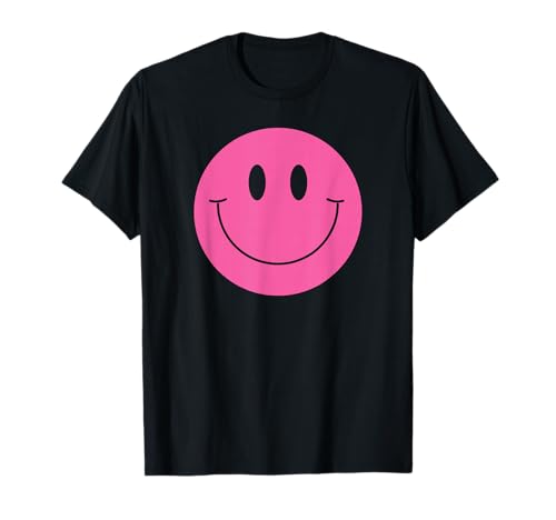 Pink Smile Face Shirt Cute Happy Peace Smiling Face Mädchen T-Shirt von Cute 80s Smile Happy Tee