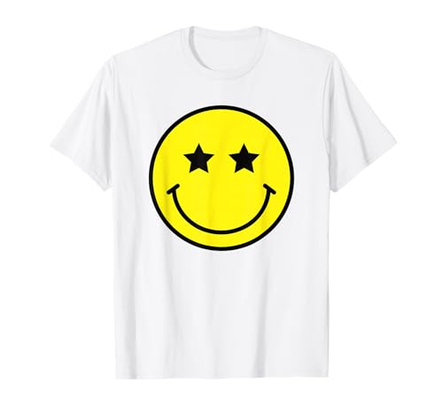 Yellow Smile Face Shirt Cute Happy Peace Smiling Face Kinder T-Shirt von Cute 80s Smile Happy Tee