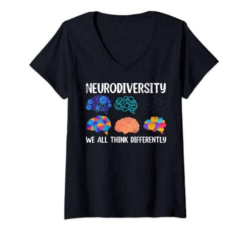 Damen Neurodiversity ADHS Awareness Orange Ribbon Graphic T-Shirt mit V-Ausschnitt Damen Neurodiversity ADHS Awareness Orange Ribbon Graphic T-Shirt mit V-Ausschnitt von Cute ADHD Patients Graphic & More