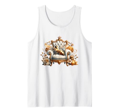 Honey Bee Queen On A Victorian Chair for Women Floral Flower Tank Top von Cute Aesthetic Bee Gifts With Bees For Women Girls