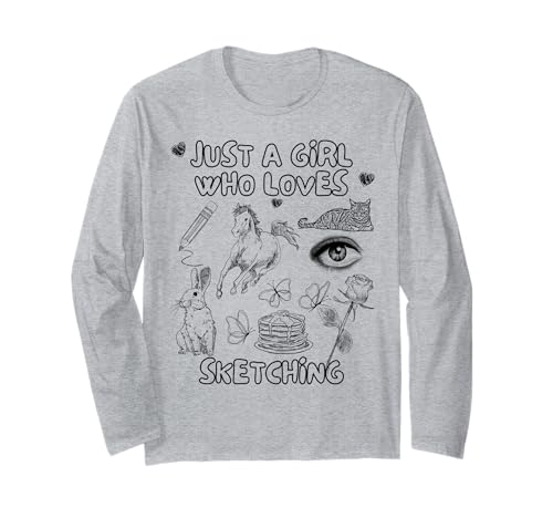 Just A Girl Who Loves Sketching Damen Artbook Sketching Langarmshirt Just A Girl Who Loves Sketching Damen Artbook Sketching Langarmshirt von Cute Aesthetic Sketch Artist Creative Artist Merch